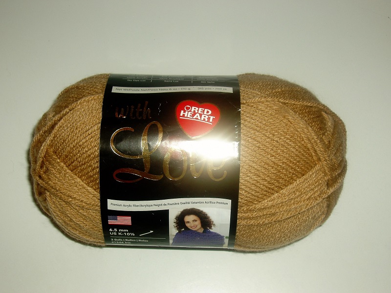 Red Heart Tan Yarn LW2691 6 oz / 315 yds 100% Acrylic