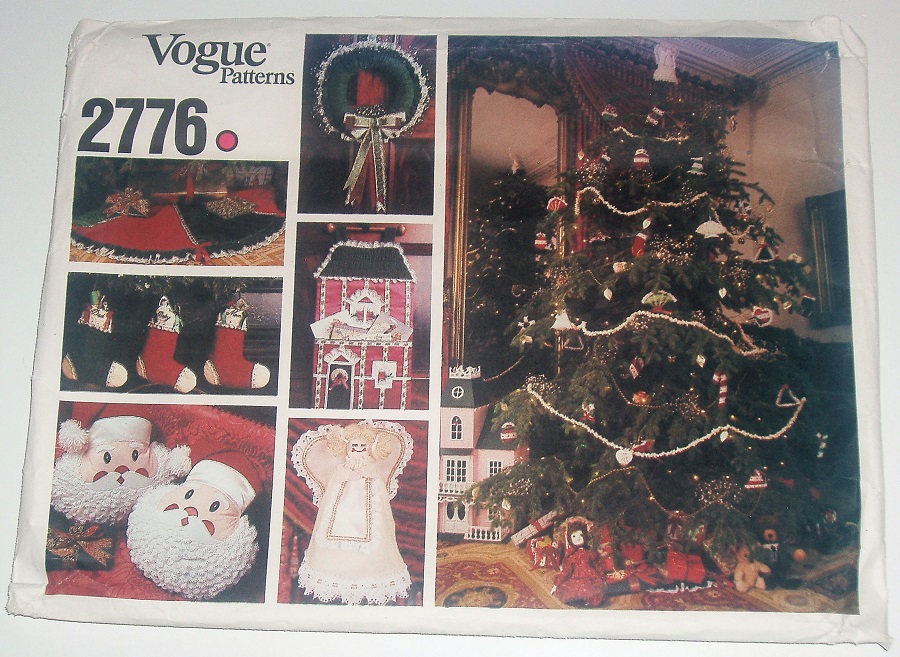 Vintage Vogue 2776 Christmas Decorations Sewing Pattern One Size