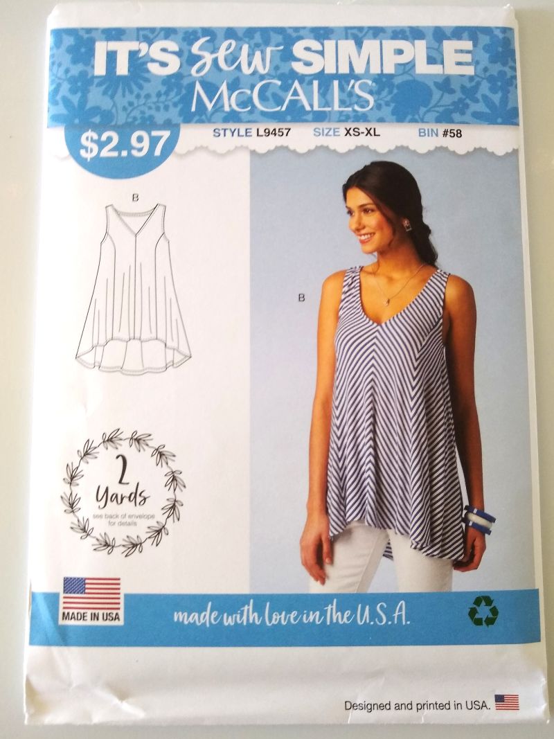 McCall’s L9457 Misses Sleeveless Pullover Tops Pattern XS–XL