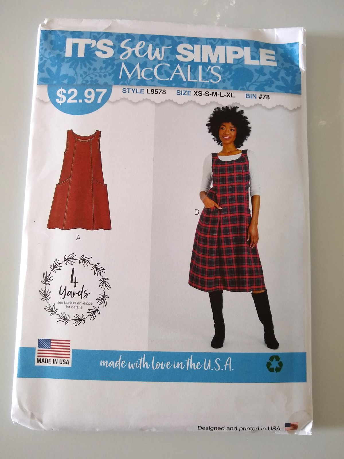 McCall’s L9578 Misses Jumper Sewing Pattern XS–XL