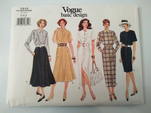Vogue 1312 Sewing Pattern Misses Shirt Dress Sizes 8–12 