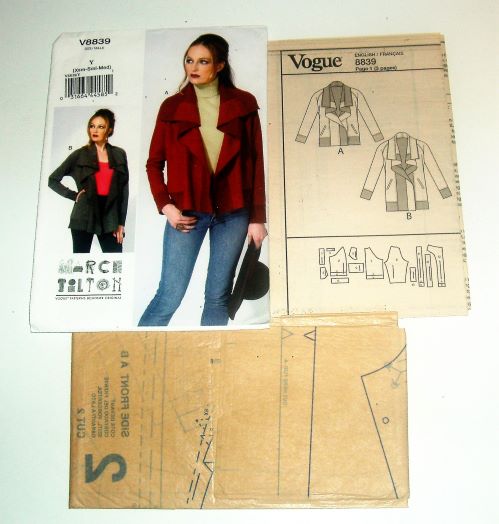 Vogue V8839 (2012)– Misses Jacket Pattern Sz XS-M Loose-Fitting Knit Jacket