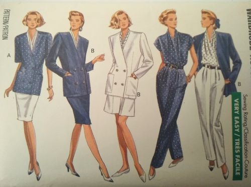 Vtg 3933 Butterick Easy Misses 1989 Sz 6-10 Jacket Blouse Skirt Shorts