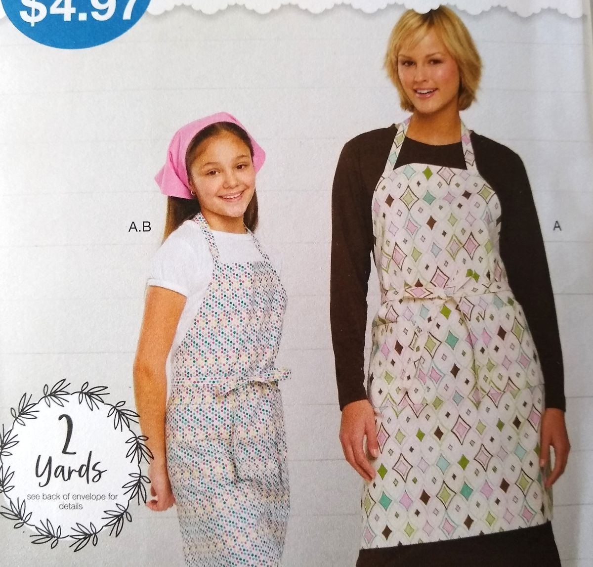 McCall’s L9621 Mother & Daughter Full Apron Sewing Pattern S–XL