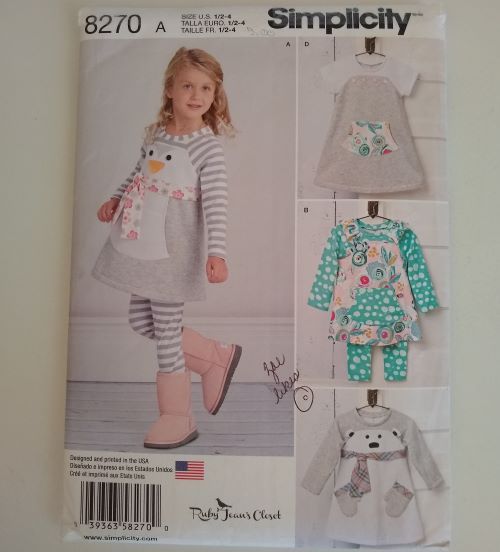 Simplicity 8270 Toddler Knit Dress Tunic & Leggings Pattern (Sz ½–4)