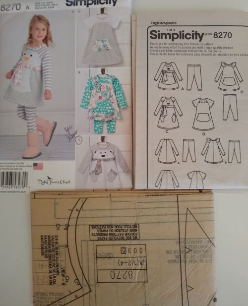 Simplicity 8270 Toddler Knit Dress Tunic & Leggings Pattern (Sz ½–4)
