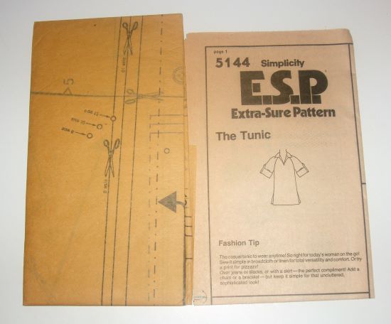 Simplicity ESP Extra 1981 Misses’ Tunic Top Sewing Pattern (Sz 8–12)