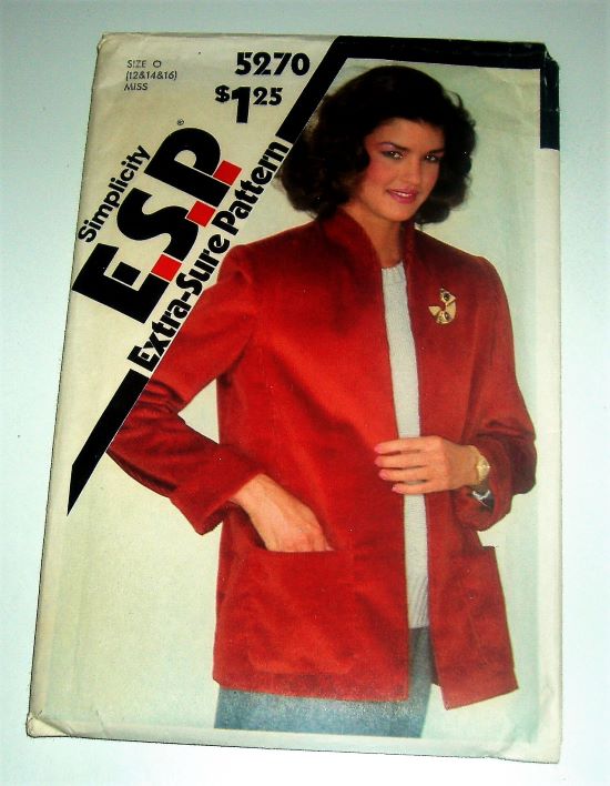 Simplicity 5270 ESP 1981 Misses’ Unlined Jacket Sewing Pattern (Sz 12–16)