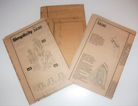 Simplicity 5630 1982 Misses’ Lined Semi-Fitted Jacket Pattern (Sz 12) 