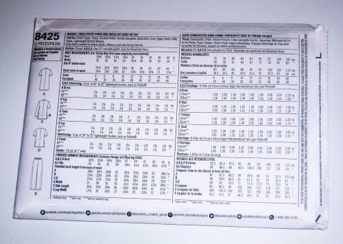Simplicity 8425 Misses Tunic, Dress & Pants Sewing Pattern (Sizes 12–20, 2017)