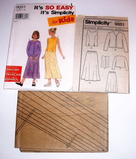 Vtg 1999 Simplicity 9001 Girls 3-Piece Outfit Sewing Pattern Sz 7–16