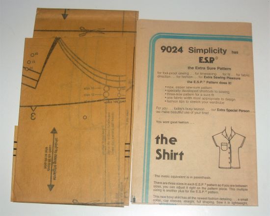 Vtg 1979 Simplicity 9024 Misses ESP Cap Sleeve Shirt Pattern Sz 10–14