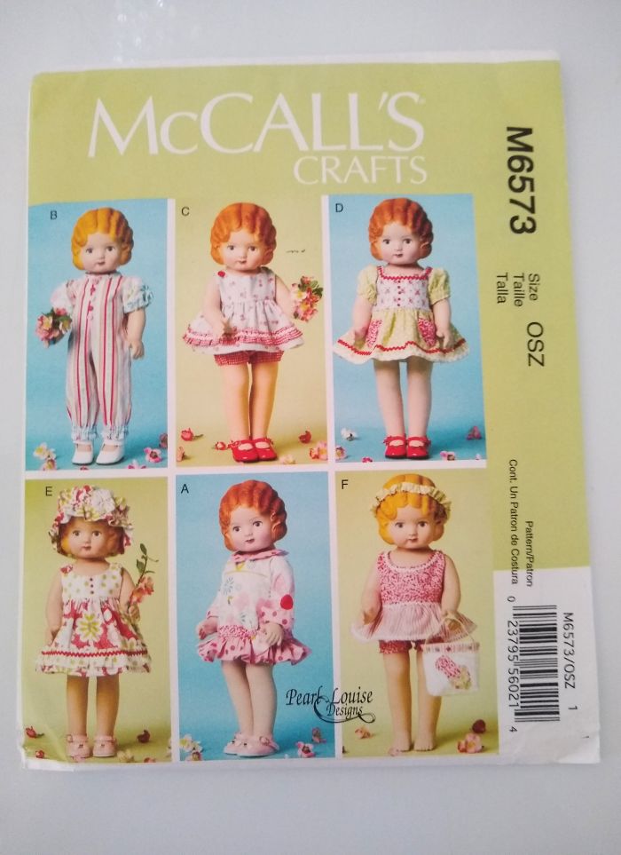 McCall’s M6573 18" Doll Clothes Pattern Dress Romper Jumper & Accessories (2012)
