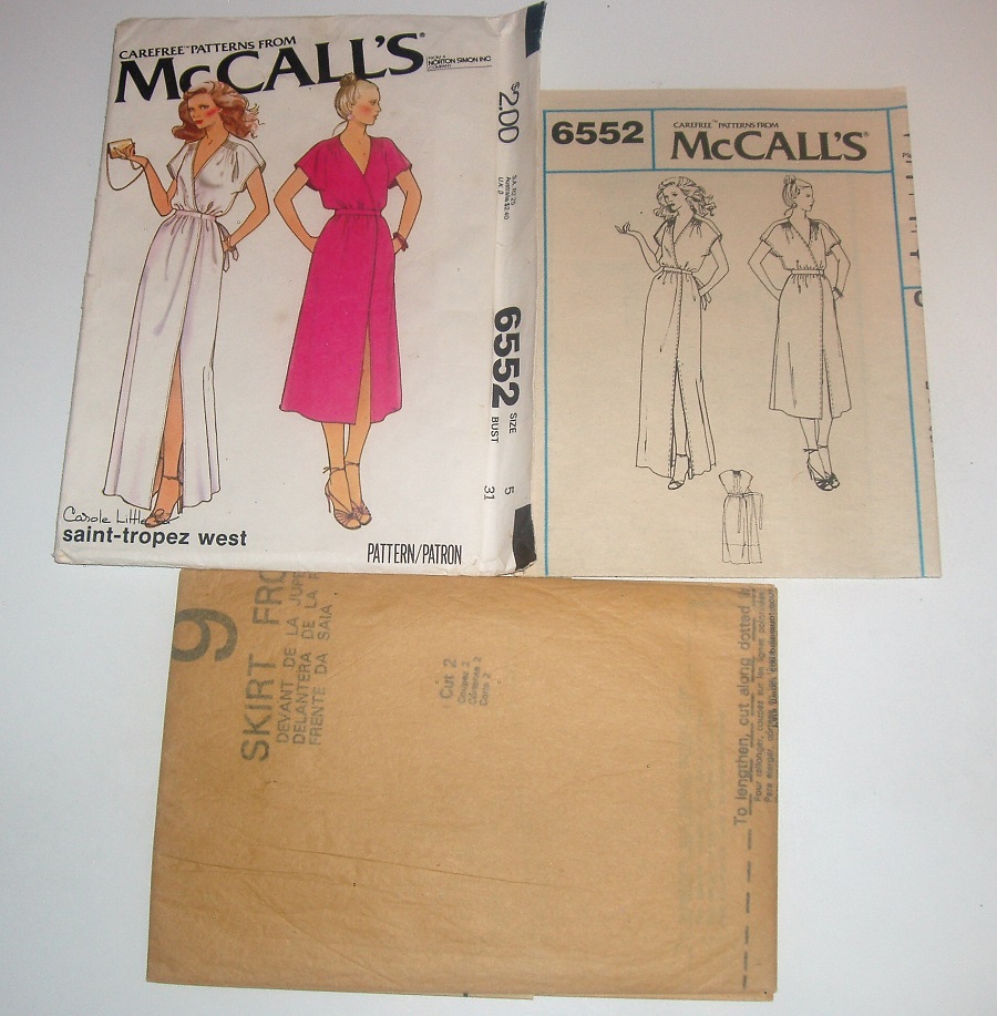 McCall's 6552 Sewing Pattern Junior Petite Wrap-Dress Sz 5 Bust 31" 