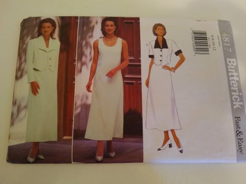 Butterick 4817 Misses’ Jacket & Dress Sewing Pattern – Sizes 6–12 – 1997