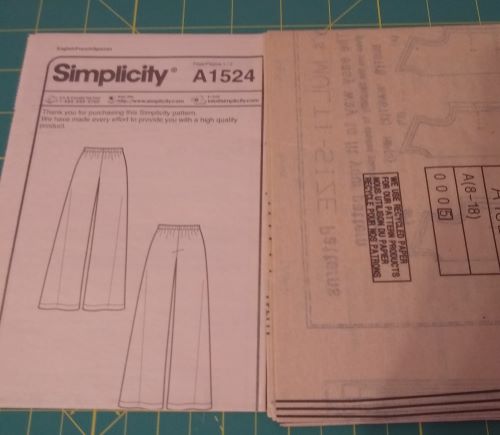 Simplicity A1524 Sew Simple Misses Pull-On Pants Sewing Pattern – Sizes 8–18