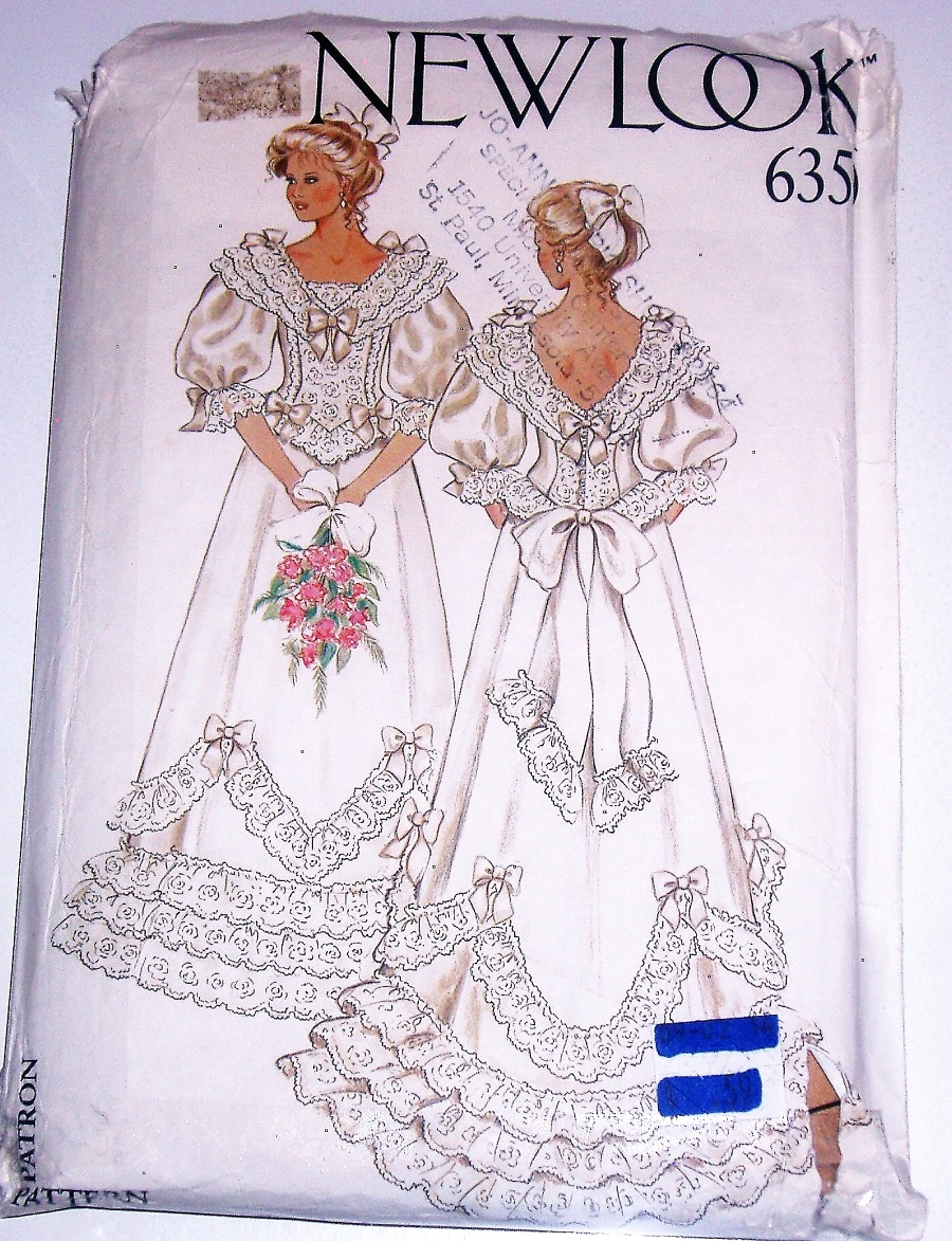 New Look 6359 Vintage Sewing Pattern Country Wedding Dress Sz 8-18