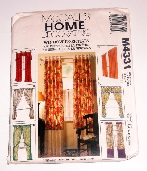 McCall's M4331 Home Decorating Window Curtain Essentials Sewing Pattern 