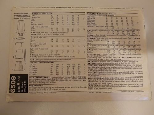 New Look 6509 Sewing Pattern Misses Skirts in Two Lengths Sizes 8–18