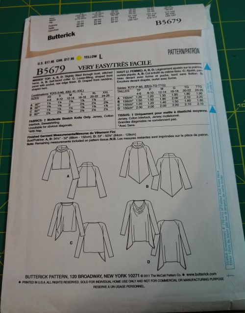 Butterick B5679 Sewing Pattern Misses Winter Pullover Tops Sz XS-M