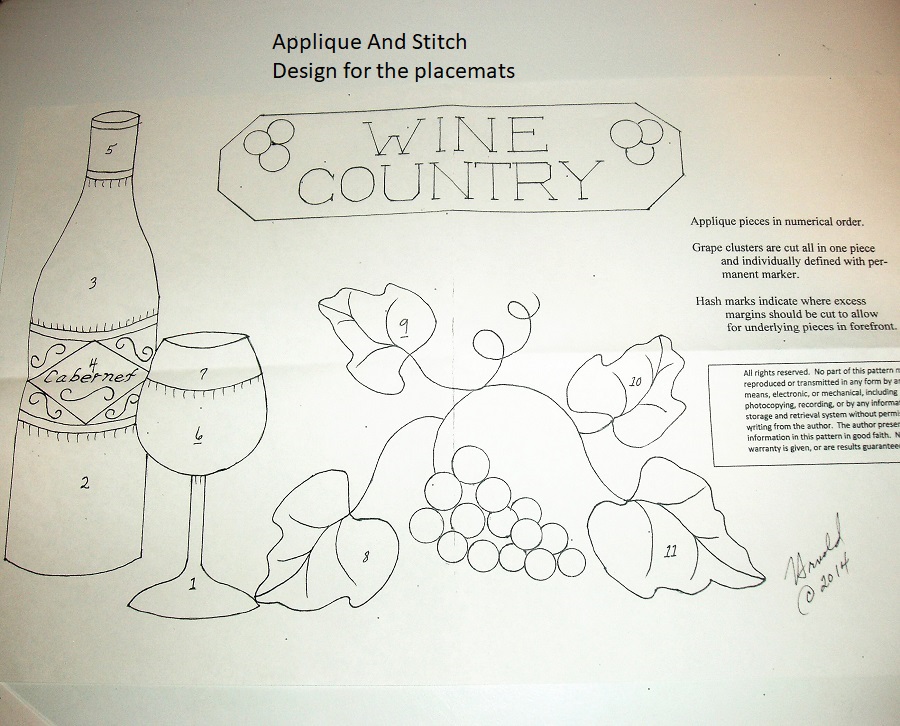 Wine Country Placemats Sewing Pattern WCP 314 by Sew Many Visions