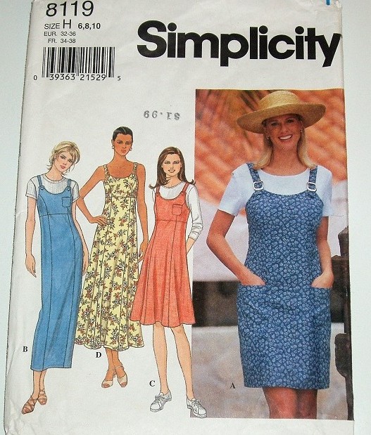 Simplicity 8119 Misses Dress & Jumper Sewing Pattern (Sizes 6–10)