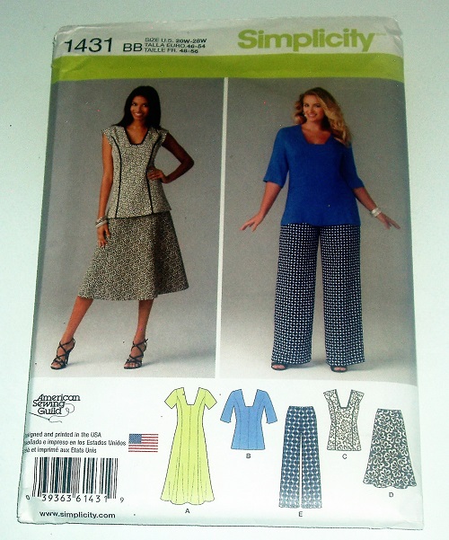 Simplicity 1431 Misses/Women’s Dress, Tunic, Pants & Skirt Sewing Pattern – Sizes 10–18
