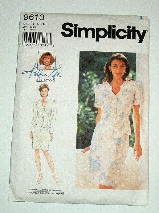 Simplicity 9613 Women’s Jacket & Skirt Suit Sewing Pattern Sizes 6, 8, 10