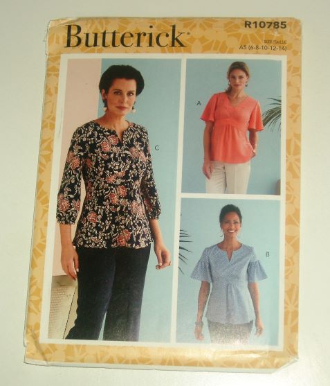 Butterick R10785 Misses’ Empire-Waist Top (Sizes 6–14, A–D Cup)