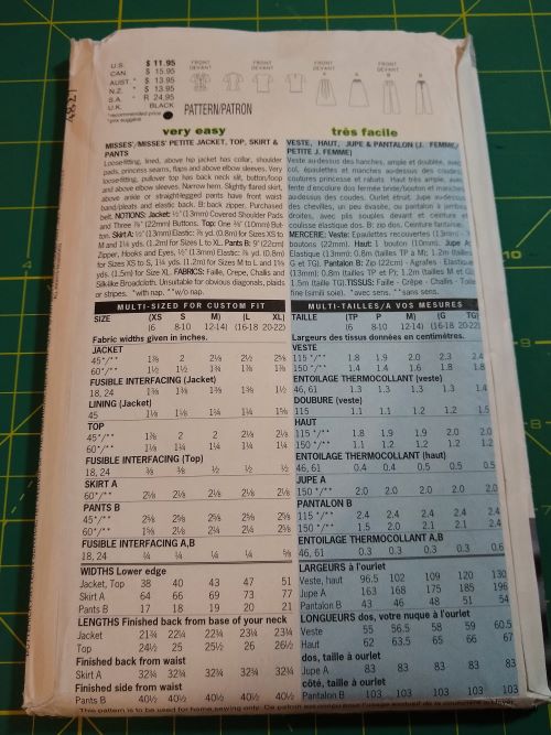 Butterick 4827 Misses Jacket, Top, Skirt & Pants Pattern Sizes XS-M (1997)