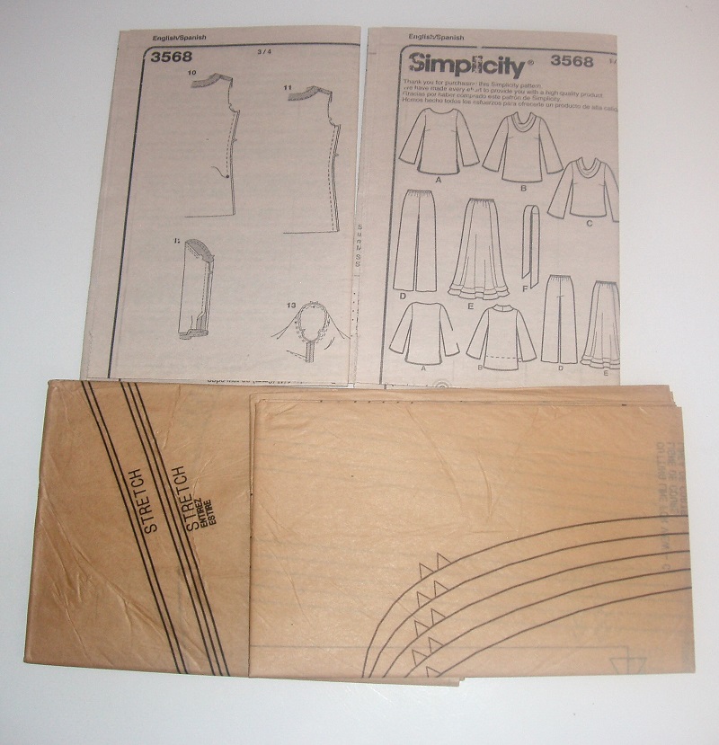 Simplicity 3568 Sewing Pattern Women's Top Pants Skirt Sash Or Scarf Sz 20W-28W