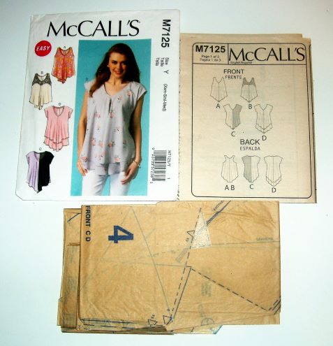 McCall's M7125 Misses Pullover Top Variations Sewing Pattern Sz XS-Medium