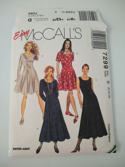 McCall’s 7299 Misses Easy Fit & Flare Dress Sewing Pattern (1994) – Sizes 8–12