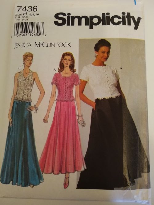 Simplicity 7436 Jessica McClintock Misses Two-Piece Dress Sewing Pattern Sizes 6–10