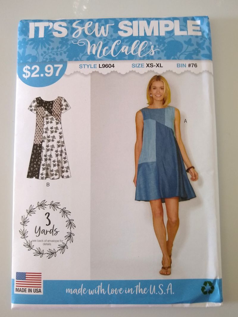 McCall's L9604 Sewing Pattern Misses Patchwork Dress Sz XS-XL