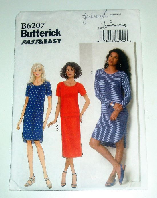 Butterick B6207 Fast & Easy Misses Knit Top, Dress & Skirt Pattern Sizes XS-M (2015)