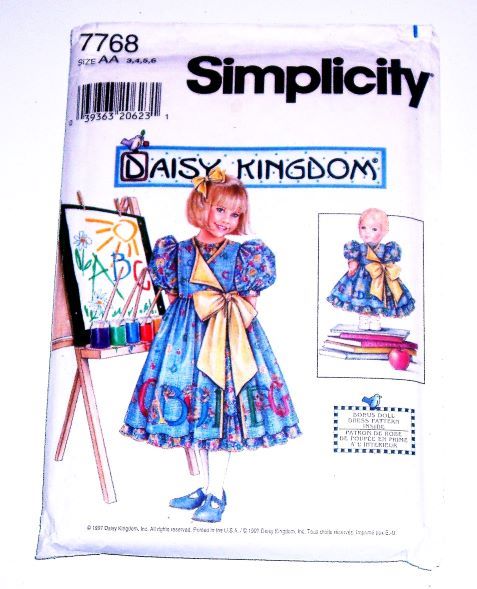 Rare Simplicity Daisy Kingdom Dress Sewing Pattern 7768 Girl's Sizes 3-6