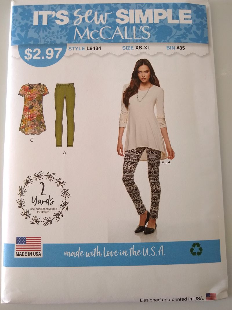 McCall’s L9484 It’s Sew Simple Misses Knit Pullover Top & Leggings Sewing Pattern – XS–XL