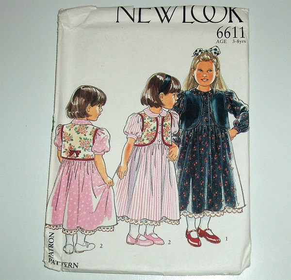 New Look 6611 Sewing Pattern Girls School & Sunday's Dresses Sizes 3-8 Years
