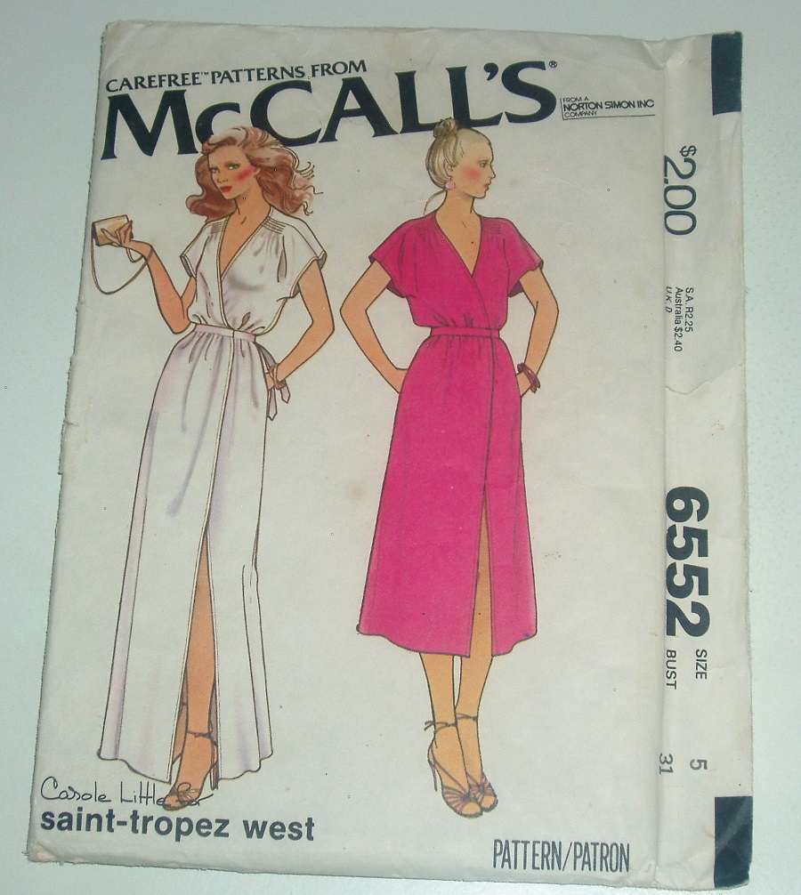 McCall's 6552 Sewing Pattern Junior Petite Wrap-Dress Sz 5 Bust 31" 