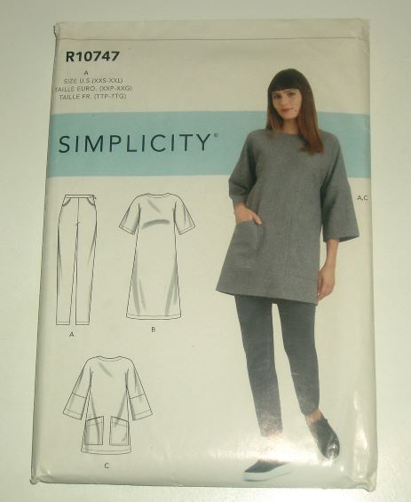 Simplicity R10747 Misses Tunic, Dress & Leggings Sewing Pattern (XXS–XXL)