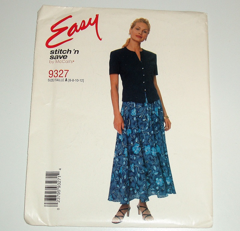 McCall's 9327 Easy Stitch 'n Save Sewing Pattern Misses Top & Skirt Sz 6-12