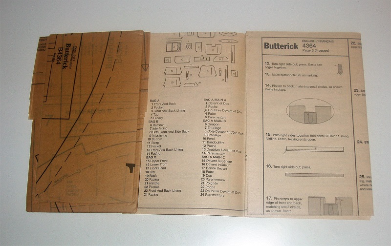 Butterick B4364 Handbag & Purse Sewing Pattern – One Size
