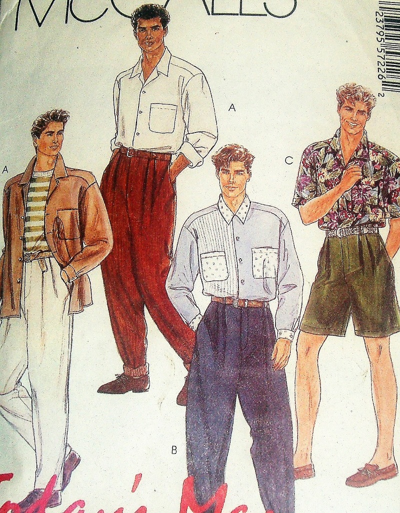 McCalls 5722 Sewing Pattern Men's Shirt Pants Shorts Sz 44" Chest 39" Waist Cut