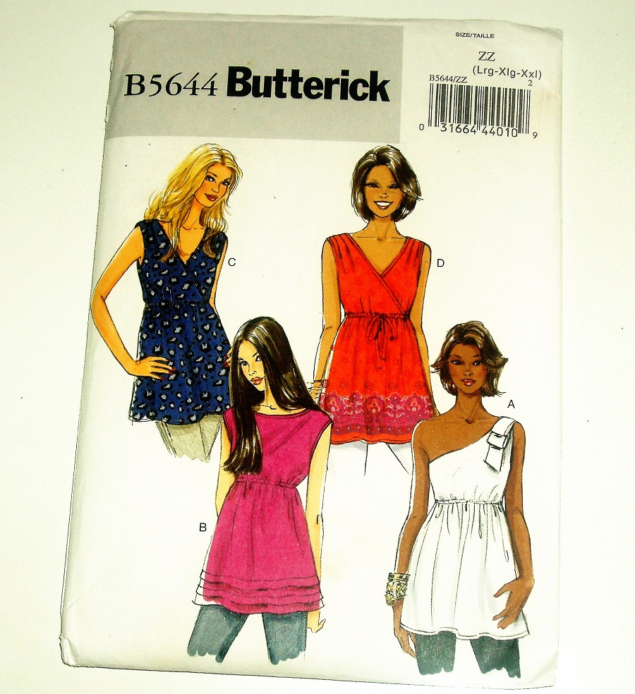 Butterick B5644 Women's Tunic and Top Sewing Pattern Sz L-XXL