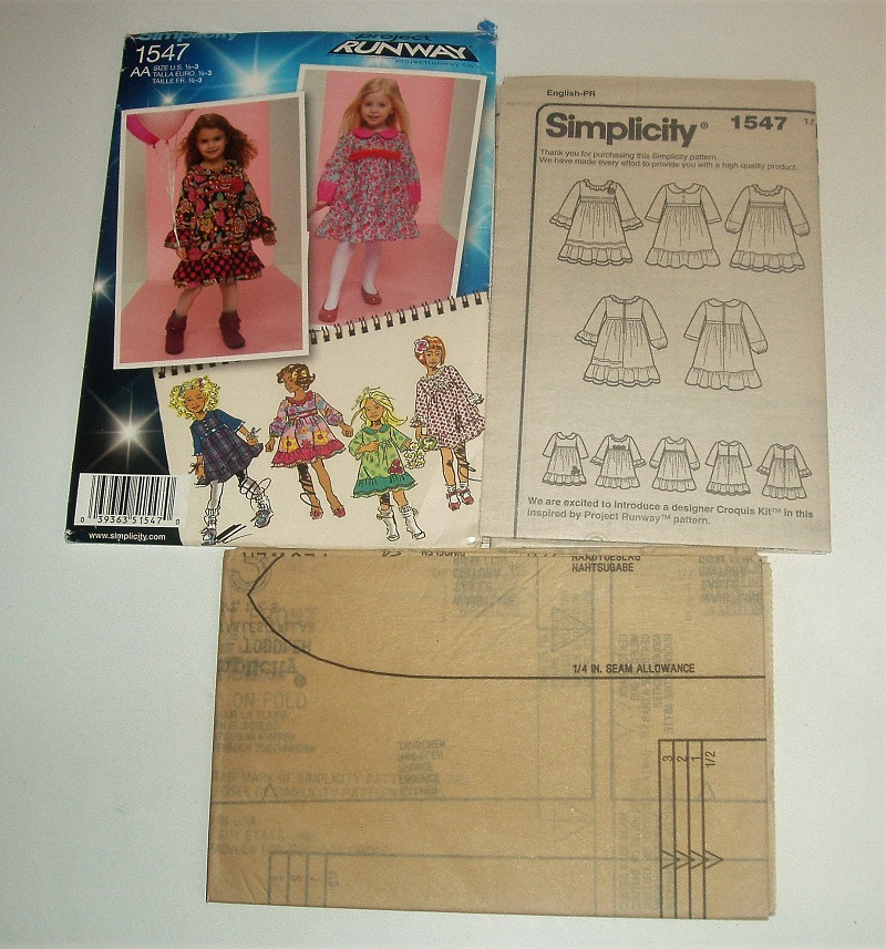 Simplicity 1547 Project Runway Toddler/Child Dress Sewing Pattern (Sizes ½–3)