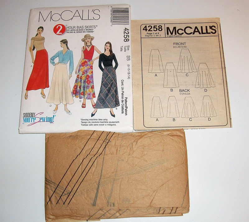McCall’s 4258 Sewing Pattern Misses/MP 2-Hour Bias Skirts Sz 8-14 Above Ankle Length