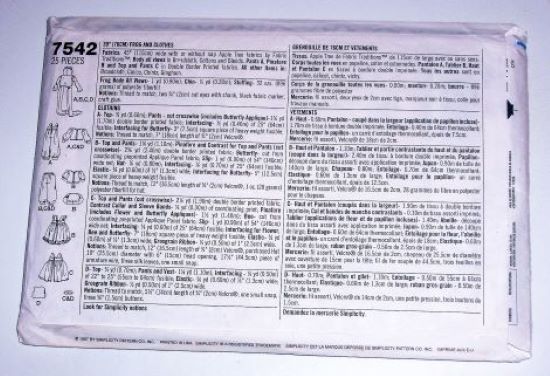 Simplicity Crafts Pattern 7542 30" Stuffed Frog And Clothes 