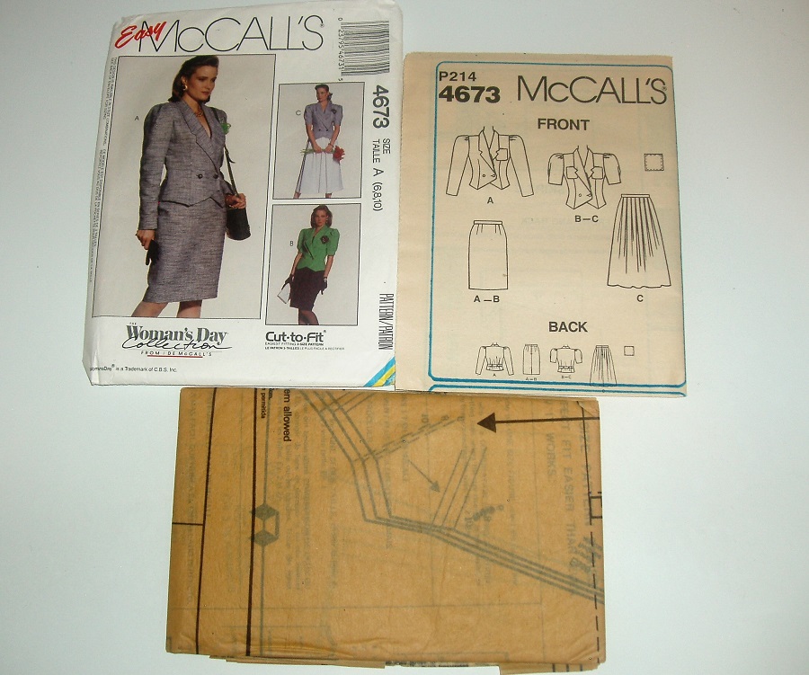 McCall’s 4673 Misses’ Top & Skirt Sewing Pattern Sizes 6–10 1990