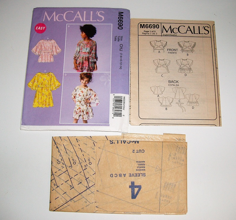 McCall's M6690 Sewing Pattern Girl's Boho Dress Or Tunic Sizes 7-14